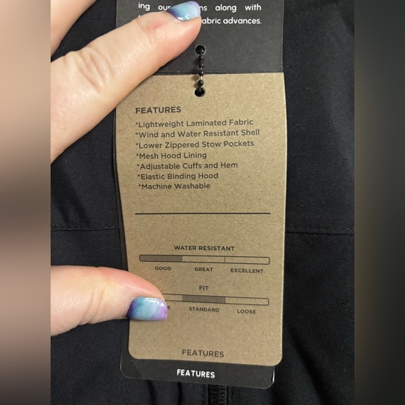 Hawke & Co Hooded Performance Jacket Mens Medium Rain Water Resistant New Black - Picture 5 of 8